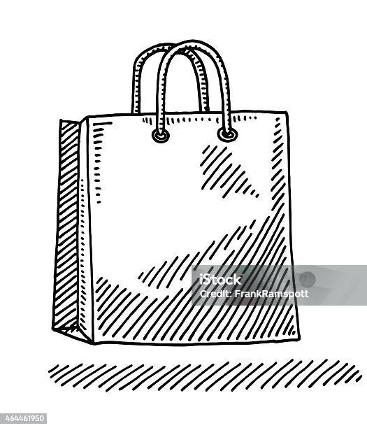 Paper Shopping Bag Drawing Stock Illustration - Download Image Now - Shopping Bag, Drawing - Art Product, Bag