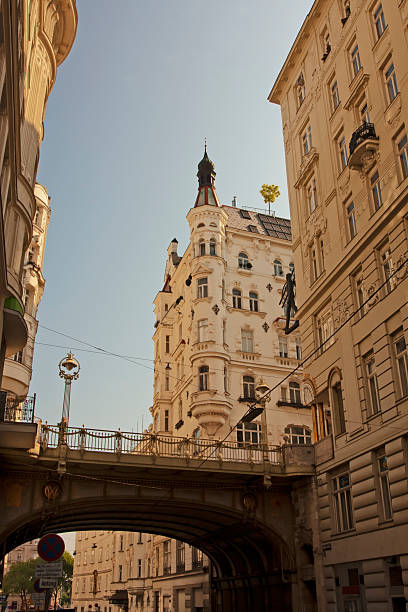 The Historical bridge and street of Vienna.