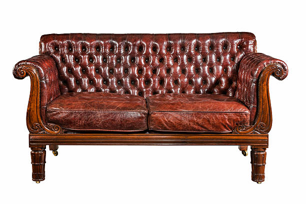 istock sofa brown leather antique retro isolated 464465704