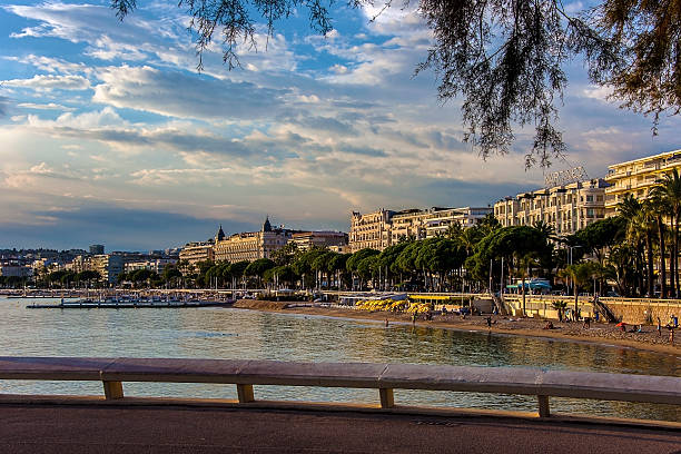 View of the beachfront in Cannes