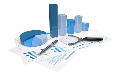 3d positive bar Graphs of financial analysis