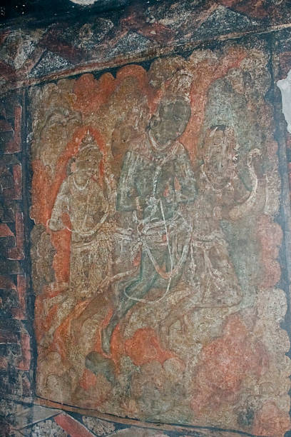 istock Ceiling painting, main shrine, Indra Sabha, cave 32, Ellora, India 464466152