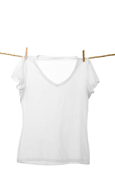 istock white tshirt hanging on a rope clothesline 464475688