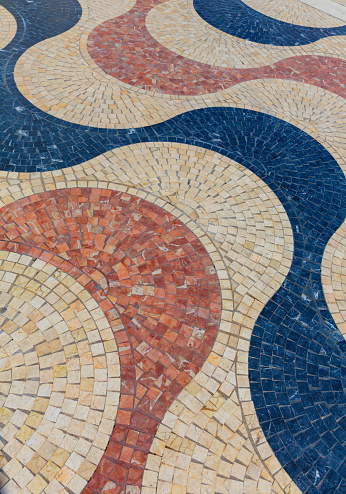 Alicante la Explanada de España mosaico de azulejos de mármol photo
