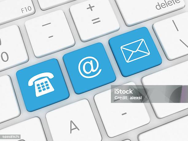 Contact Us Stock Photo - Download Image Now - 2015, Blue, Communication