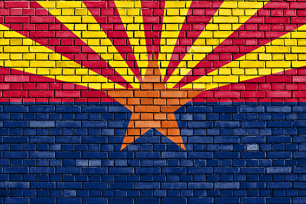 istock flag of Arizona painted on brick wall 464481674