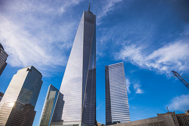 istock Office building and Freedom Tower in NY Downtown District 464486140