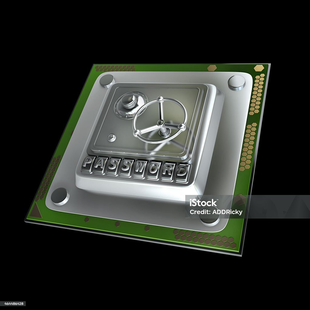 Processor Lock Concept Processor Unit Cpu The Lock 3d Render High Resolution Stock ...