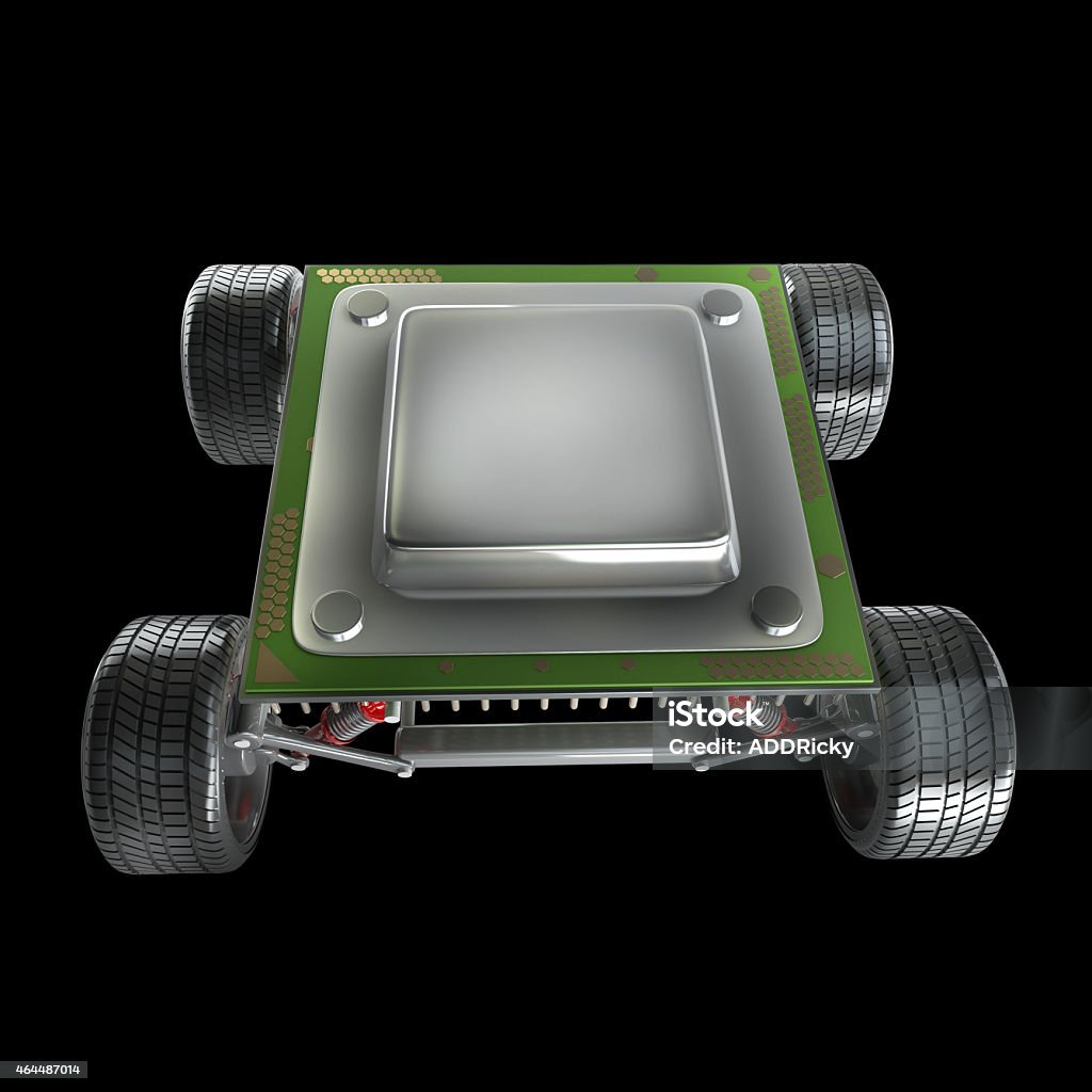 Cpu Central Processing Unit On Big Wheels High Resolution 3d Stock ...