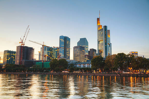 istock Frankfurt am Main cityscape at sunset 464487070