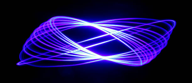 Blue Warp Oval Pattern stock photo