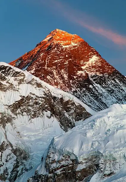 Evening view of Mount Everest from Kala Patthar - way to Everest base camp - Nepal