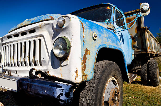 istock Old dilapidated truck in the eastern Bulgaria 464491256