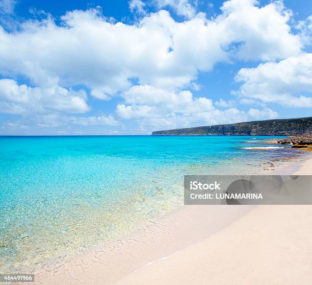 Belearic Formentera Escalo White Sand Beach Stock Photo - Download Image Now - 2015, Balearic Islands, Beach