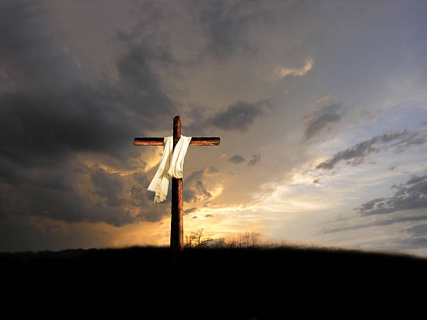 After The Crucifixion The cross of Jesus Christ after the crucifixion, as described in the Bible. innocence stock pictures, royalty-free photos & images
