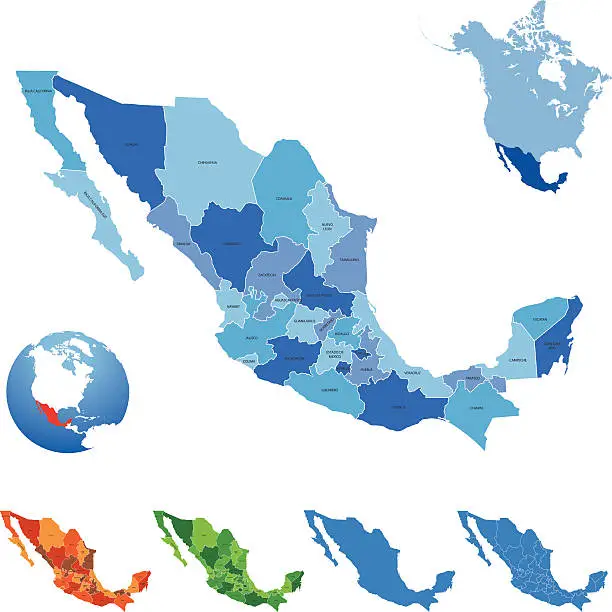 Vector illustration of Mexico Map