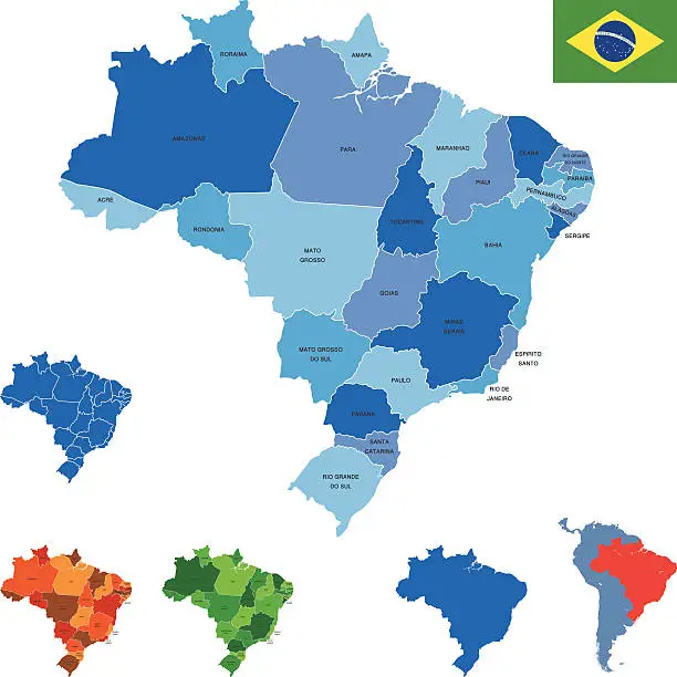 Vector illustration of Brazil map