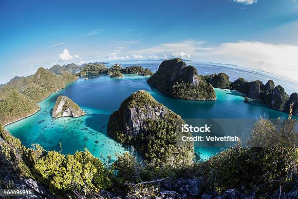 Limestone Islands And Tropical Lagoon Stock Photo - Download Image Now - Papua Province - Indonesia, Indonesia, Western New Guinea