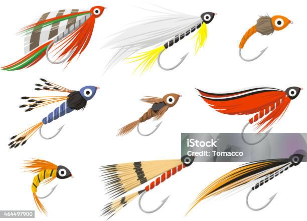 Ilustración de Flyfishing Equipo De Pesca Con Mosca y más Vectores Libres de Derechos de Anzuelo de pesca - Anzuelo de pesca, Pesca con mosca, Mosca - Insecto
