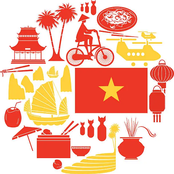Vector illustration of Vietnam Icon set