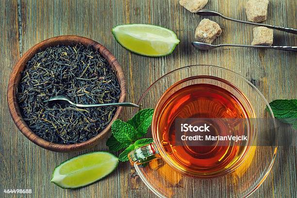 Tea In A Glass Cup Mint Leaves Stock Photo - Download Image Now - Tea - Hot Drink, Dried Tea Leaves, Sri Lanka