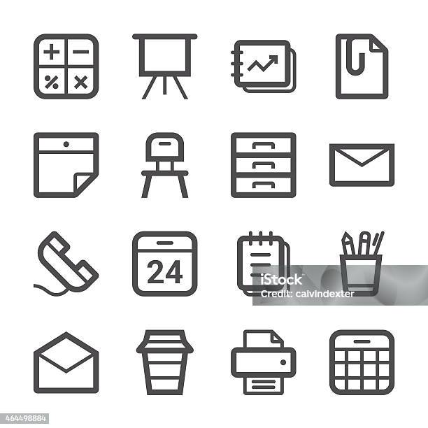 Office Icons Set 1 Stroke Series Stock Illustration - Download Image Now - Drawer, Filing Cabinet, 2015