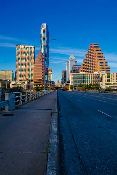 South Congress Avenue Bridge Texas Capitol Downtown Perspective South Congress Avenue Bridge Texas Capitol Downtown Perspective ashton idaho photos stock pictures, royalty-free photos & images
