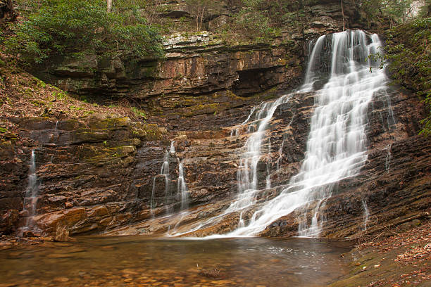 водопад margarette - tennessee waterfall stream forest стоковые фото и изображения
