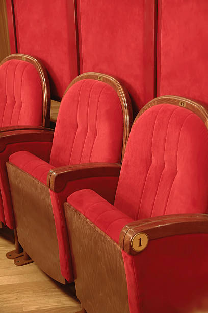 istock Background of red theatrical chairs 464509785