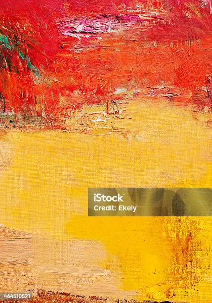 Abstrakt Gemalte Gelbe Und Rote Art Hintergründe Stockfoto und mehr Bilder von Abstrakt - Abstrakt, Acrylmalerei, Action Painting