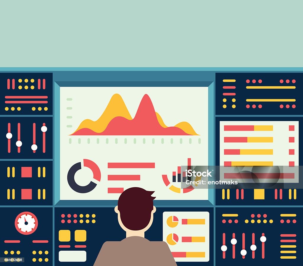 Web analytics information on dashboard and development website statistic Vector illustration of web analytics information on dashboard and development website statistic - vector illustration E-commerce stock vector