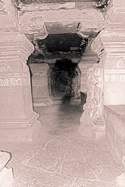 istock Lankesvara cave Corridor, pillars at Lankeshwar cave, Ellora, india 464513302