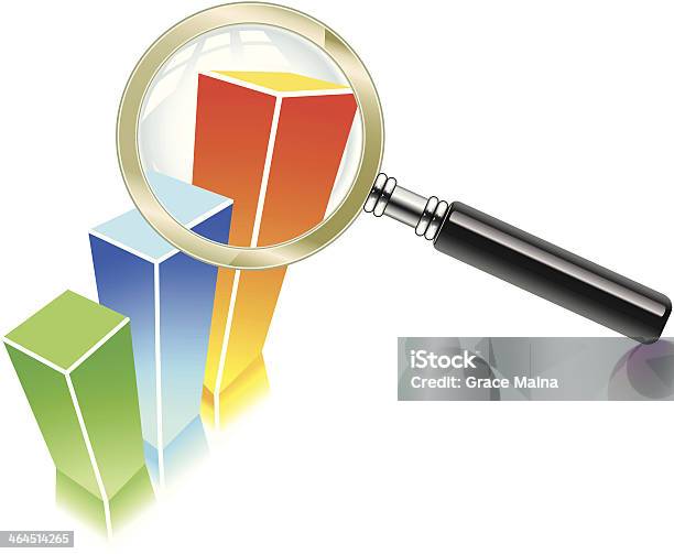 Lupe Auf Diagramm Stock Vektor Art und mehr Bilder von Balkendiagramm - Balkendiagramm, Computer, Digital generiert