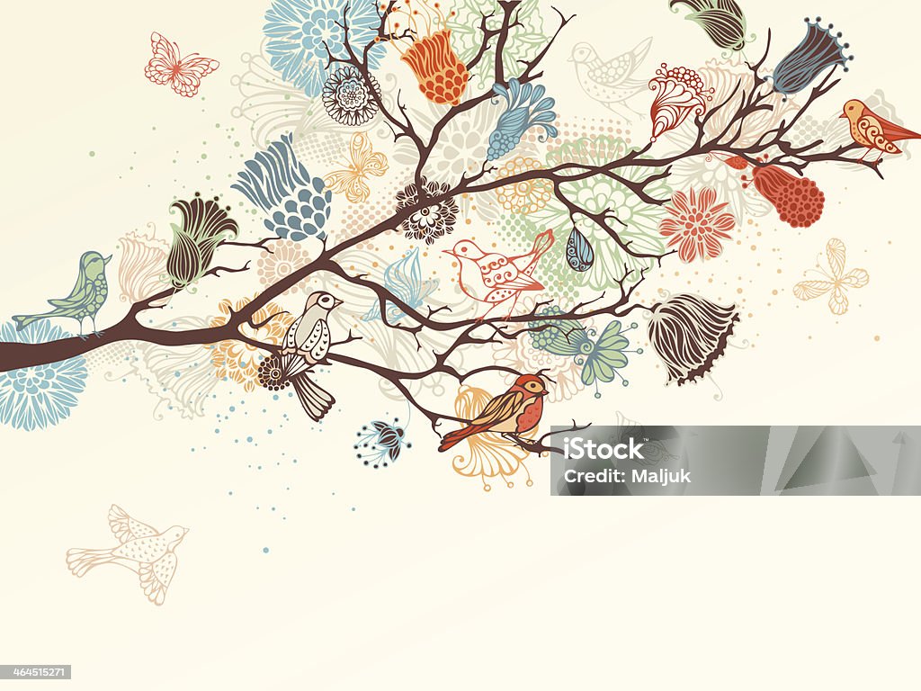 Floral background Ornate backgrouns with flowers, butterflies and birds for your design. EPS 8. Flower stock vector