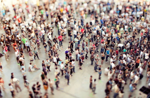 Crowd in a concert Crowd in a concert tilt shift stock pictures, royalty-free photos & images