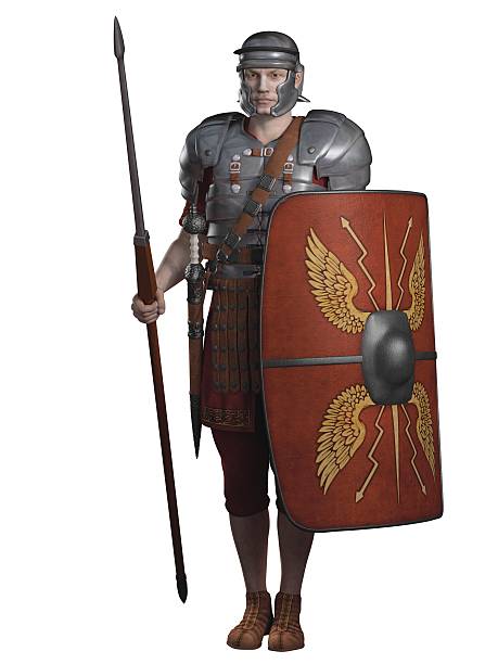 Roman Legionary em guarda - foto de acervo