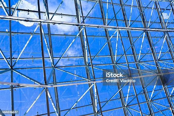 Abstrato Azul Geométrica Tecto - Fotografias de stock e mais imagens de Arquitetura - Arquitetura, Azul, Aço