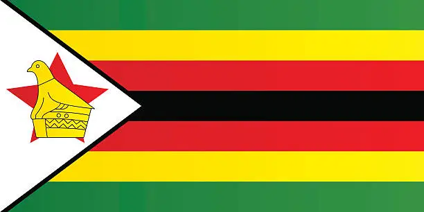 Vector illustration of Flag of Zimbabwe