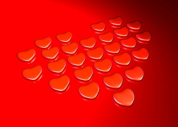 istock Valentine's Day Hearts on red background 464518271