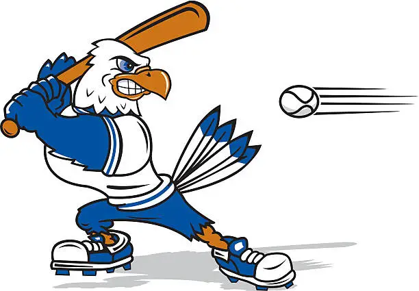 Vector illustration of Eagle About to Bat the Ball
