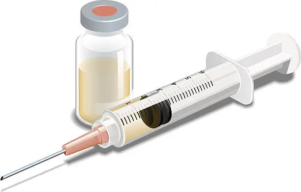 Vector illustration of Syringe or Hypodermic Heedle with Vial