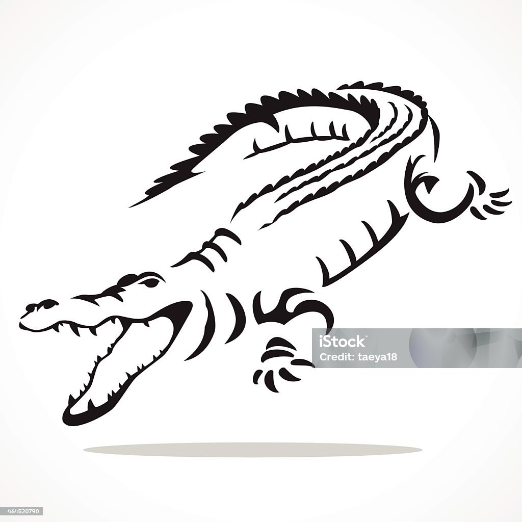 crocodile graphic image graphic style of crocodile  isolated on white background 2015 stock vector