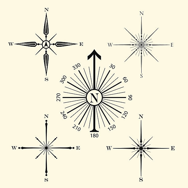 компас роз - compass compass rose direction north stock illustrations