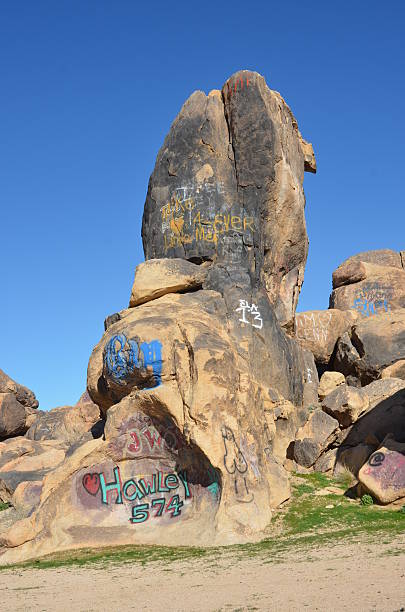 istock Graffiti Covered Boulders in California Desert 464523472