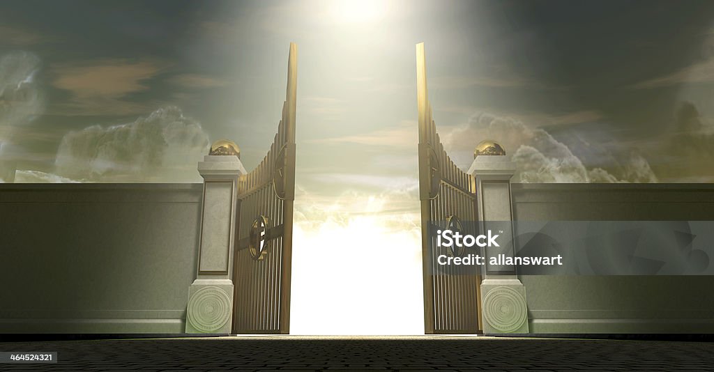 Heavens Open Gates The gates to heaven opening under an ethereal light Heaven Stock Photo