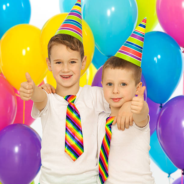 istock Two little boys at birthday party 464524542