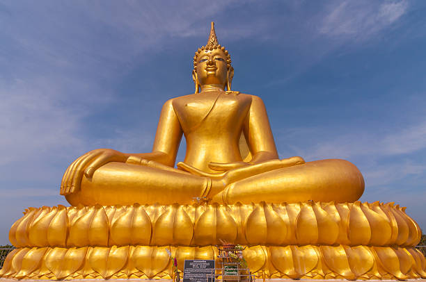 istock Big beautiful gold Buddha in Wat PhaThep Nimit 464524876