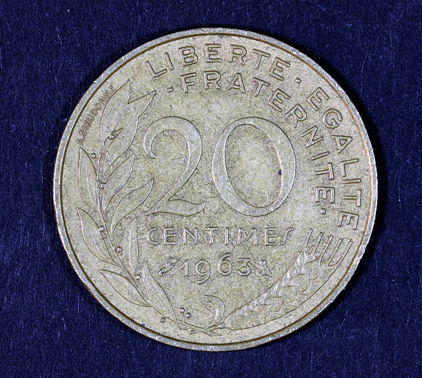 francuska moneta - france currency macro french coin zdjęcia i obrazy z banku zdjęć