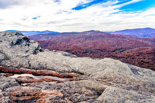 An image of the majestic rocks of the Grandfather Mountain in North Carolina.