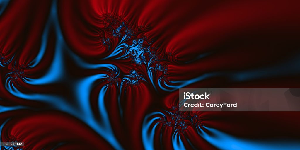 Red Blue Velvet An abstract fractal design representing silk or velvet material in red, striking blue and black colors. 2015 Stock Photo